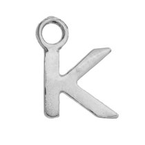 1 x Sterling Silver Alphabet Letter Initial K Dangle Bead Charm