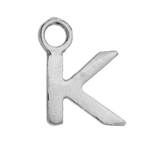 1 x Sterling Silver Alphabet Letter Initial K Dangle Bead Charm