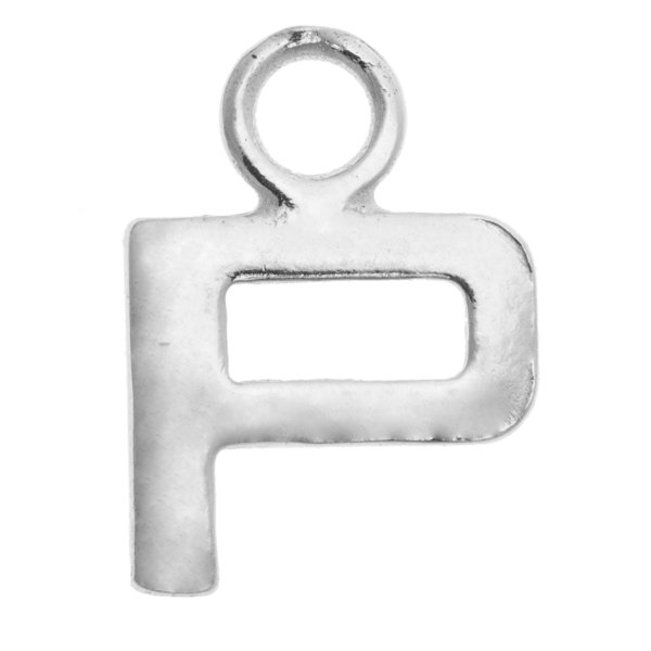 1x Sterling Silver Letter Initial P Charm Dangle Bead