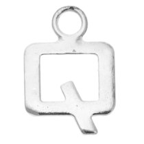 1x Sterling Silver Letter Initial Q Charm Dangle Bead