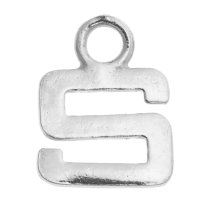 1x Sterling Silver Letter Initial S Charm Dangle Bead