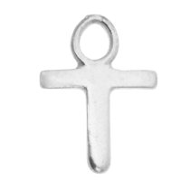 1x Sterling Silver Letter Initial T Charm Dangle Bead