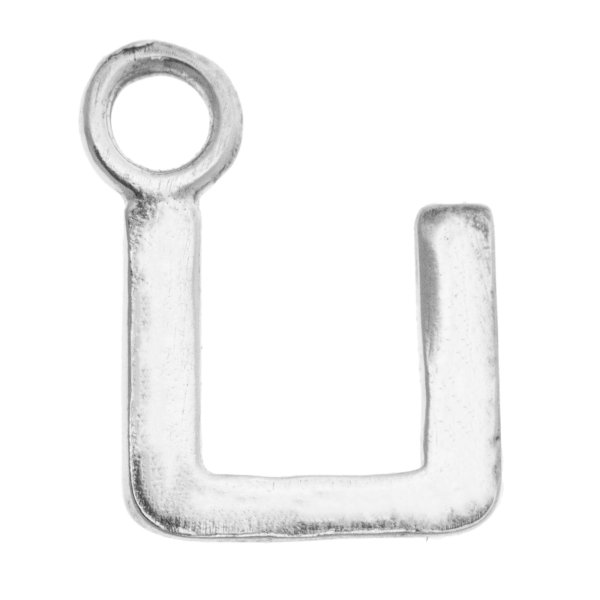 1x Sterling Silver Letter Initial U Charm Dangle Bead