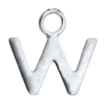 1x Sterling Silver Letter Initial W Charm Dangle Bead