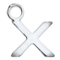 1x Sterling Silver Letter Initial X Charm Dangle Bead