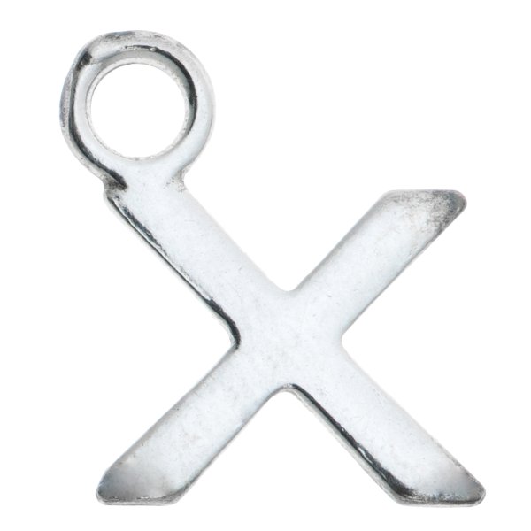 1x Sterling Silver Letter Initial X Charm Dangle Bead