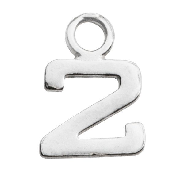 1x Sterling Silver Number 2 Charm Dangle Bead