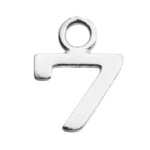 1x Sterling Silver NUMBER 7 Charm Dangle Bead