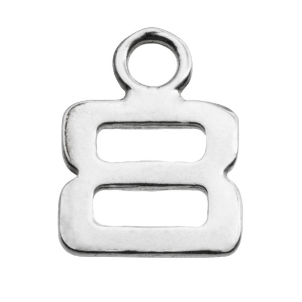 1x Sterling Silver NUMBER 8 Charm Dangle Bead