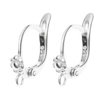 2x STR SILVER LEVERBACK Daisy Flower lever back EAR wire