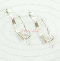 2x STR SILVER LEVERBACK Daisy Flower lever back EAR wire