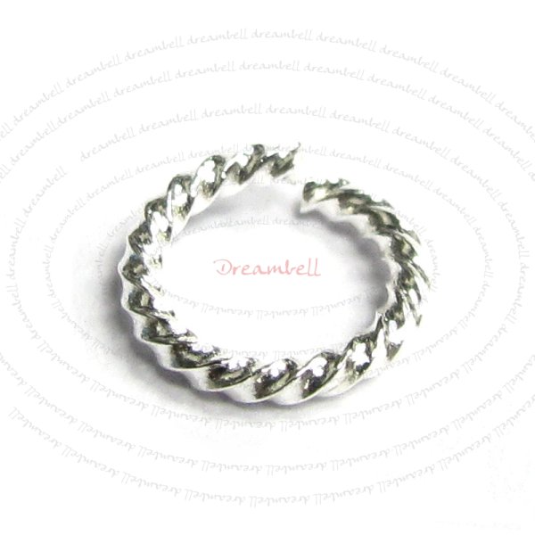 10x Sterling Silver Open Twisted Jump Rings Bead 8mm 17ga