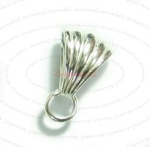 1x STERLING SILVER Shell Bail Pendant connector Slide