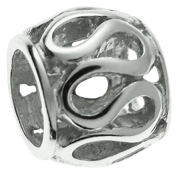 Sterling Silver Round Wire Lace European Bead Charm
