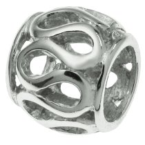 Sterling Silver Round Wire Lace European Bead Charm