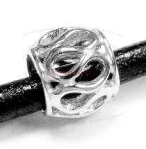 Sterling Silver Round Wire Lace European Bead Charm