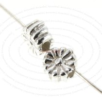 4 STERLING SILVER Round Flower BEAD SPACER 4mm