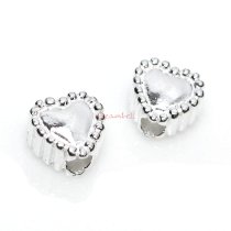 4 STERLING SILVER Heart BEAD SPACER 4.5mm