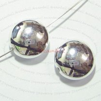 2 STERLING SILVER Round Plain Puff Focal BEAD SPACER 12mm