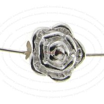 4 STERLING SILVER Round Rose BEAD SPACER 6mm x3.5mm