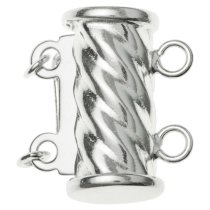 1x Sterling Silver 2 Strand tube Pearl Box Clasp