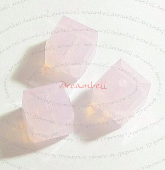 6x Swarovski Elements Crystal 5601 Rose Water Opal Cube Bead 4mm