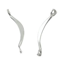 10 STERLING SILVER CURVED CONNECTOR BEADS 11mm