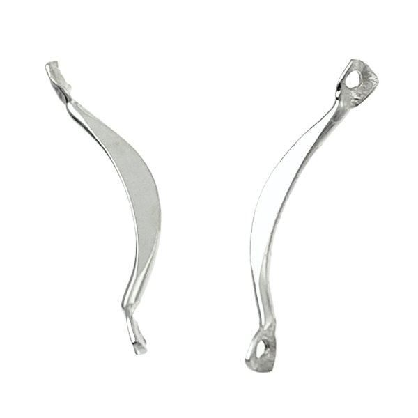 10 STERLING SILVER CURVED CONNECTOR BEADS 11mm