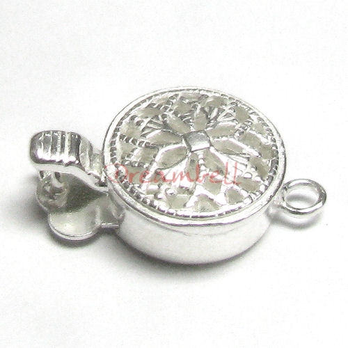 Sterling Silver CLASSIC FILIGREE 1-strand Pearl BOX CLASP