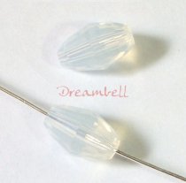 6x Swarovski Crystal Elements 5200 Olive Bead Spacer White Opal