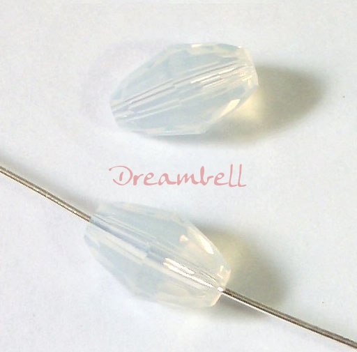 6x Swarovski Crystal Elements 5200 Olive Bead Spacer White Opal