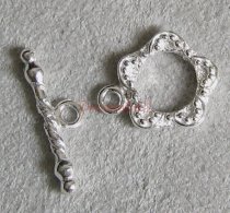 1x Sterling Silver Flower Toggle clasp 12mm 925