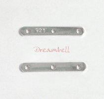 6x Sterling Silver 3-hole spacer bars bead 925 stamped 15mm