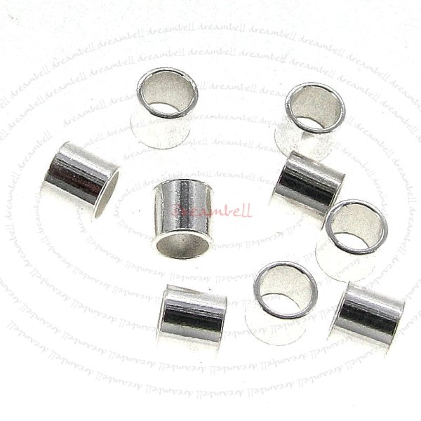 20x Large Sterling Silver Crimp round Tube Bead Spacer 3mm