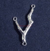 1x STERL SILVER Coral Necklace Pendant CONNECTOR Focal BEADS 33mm