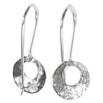 2x Sterling SILVER Ear wire ROUND Chandelier HOOP Earwires