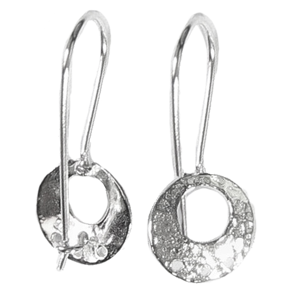 2x Sterling SILVER Ear wire ROUND Chandelier HOOP Earwires