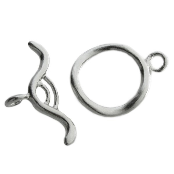 1x 925 Sterling Silver Oval Ring Flower Leaf Toggle Clasp Connector 13mm