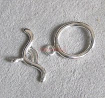 1x 925 Sterling Silver Oval Ring Flower Leaf Toggle Clasp Connector 13mm