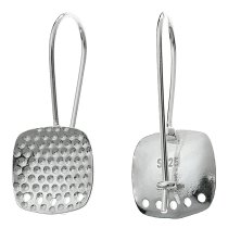 2x Sterling Silver Square Hoop Earwires Chandelier Earring Connector
