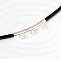 2x STERL SILVER CURVE TUBE Pendant Connector 15mm 2mm