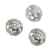 10x Sterling silver Round Wire Open MESH Net Ball 5mm