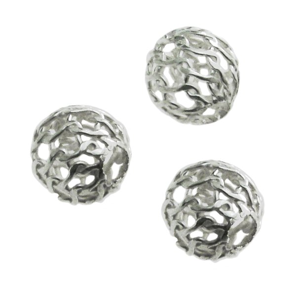 10x Sterling silver Round Wire Open MESH Net Ball 5mm