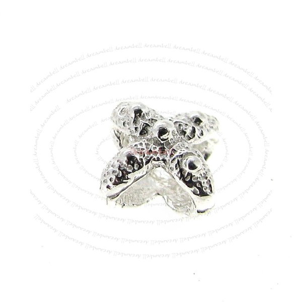 10x STERLING SILVER STAR / CROSS SPACER BEADS 5mm
