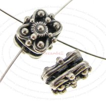 2x Bali Sterl Silver FLOWER BOX Spacer connector bead 8mm HEAVY