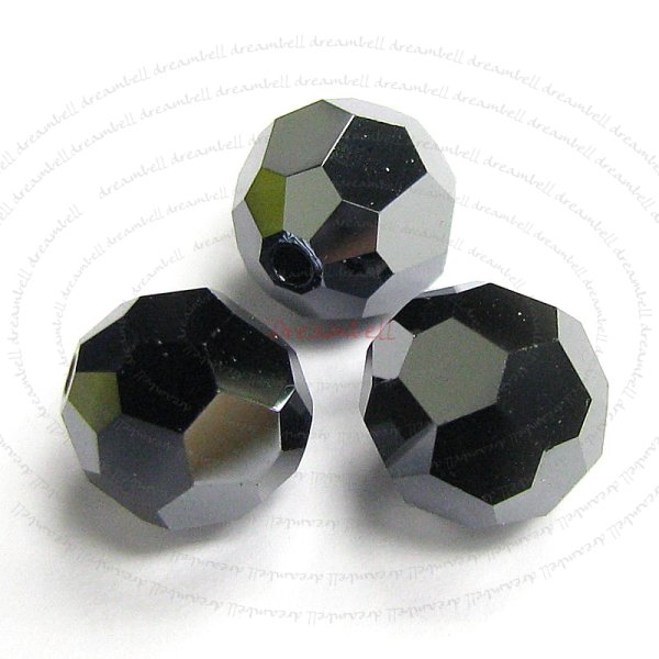 6 Swarovski Crystal Elements 5000 Bead Jet Hematite 2x 8mm