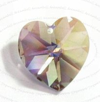 4x Swarovski Crystal Heart Charm pendant Black Diamond AB 10mm 6202