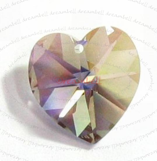 4x Swarovski Crystal Heart Charm pendant Black Diamond AB 10mm 6202