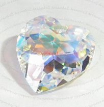 1x SWAROVSKI 6215 CLEAR AB HEART CRYSTAL PENDANT 18mm