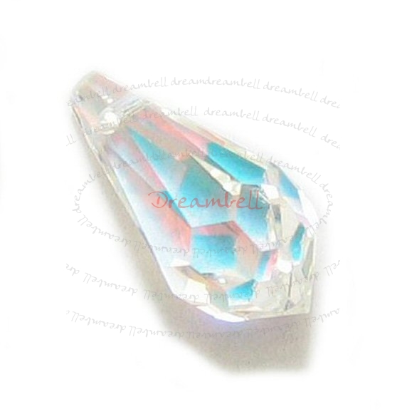 2x Swarovski Elements Crystal 6000 Teardrop Clear AB 15mm